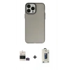 MARSİLYAN™- iPhone 14 Pro Max Kılıf Ahenk Çizgi Prime - Siyah Bilvis Hayalet Cam Ekran Koruyucu + Bilvis Titan Kamera Lens - GD