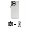 MARSİLYAN™- iPhone 14 Pro Max Kılıf Ahenk Çizgi Prime - Siyah Bilvis Hayalet Cam Ekran Koruyucu + PVD Metal Kamera Lens - TU