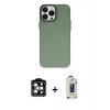 MARSİLYAN™- iPhone 14 Pro Max Kılıf Ahenk Çizgi Prime - Siyah Bilvis Hayalet Cam Ekran Koruyucu + PVD Metal Kamera Lens - TU