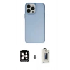 MARSİLYAN™- iPhone 14 Pro Max Kılıf Ahenk Çizgi Prime - Siyah Bilvis Hayalet Cam Ekran Koruyucu + PVD Metal Kamera Lens - TU