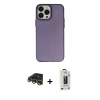 MARSİLYAN™- iPhone 14 Pro Max Kılıf Ahenk Çizgi Prime - Siyah Bilvis Hayalet Cam Ekran Koruyucu + Raze Metal Kamera Lens - GD