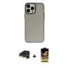 MARSİLYAN™- iPhone 14 Pro Max Kılıf Ahenk Çizgi Prime - Siyah Buffer Cam Ekran Koruyucu + Raze Metal Kamera Lens - GD