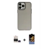 MARSİLYAN™- iPhone 14 Pro Max Kılıf Ahenk Çizgi Prime - Siyah Buffer Hayalet Cam Ekran Koruyucu + Bilvis Titan Kamera Lens - SH