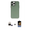 MARSİLYAN™- iPhone 14 Pro Max Kılıf Ahenk Çizgi Prime - Siyah Buffer Hayalet Cam Ekran Koruyucu + Gümüş Bilvis Titan Kamera Lens