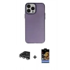 MARSİLYAN™- iPhone 14 Pro Max Kılıf Ahenk Çizgi Prime - Siyah Buffer Hayalet Cam Ekran Koruyucu + Raze Metal Kamera Lens - GS