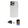 MARSİLYAN™- iPhone 14 Pro Max Kılıf Ahenk Çizgi Prime - Siyah Buffer Hayalet Cam Ekran Koruyucu + Raze Metal Kamera Lens - GS