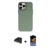 MARSİLYAN™- iPhone 14 Pro Max Kılıf Ahenk Çizgi Prime - Siyah Buffer Hayalet Cam Ekran Koruyucu + Raze Metal Kamera Lens - GS