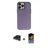 MARSİLYAN™- iPhone 14 Pro Max Kılıf Ahenk Çizgi Prime - Siyah Buffer Hayalet Cam Ekran Koruyucu + Raze Metal Kamera Lens - GS