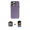 MARSİLYAN™- iPhone 14 Pro Max Kılıf Ahenk Çizgi Prime - Siyah Buffer Hayalet Cam Ekran Koruyucu + PVD Metal Kamera Lens - TU