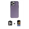 MARSİLYAN™- iPhone 14 Pro Max Kılıf Ahenk Çizgi Prime - Siyah Buffer Hayalet Cam Ekran Koruyucu + PVD Metal Kamera Lens - TU