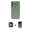 MARSİLYAN™- iPhone 14 Pro Max Kılıf Ahenk Çizgi Prime - Siyah Buffer Hayalet Cam Ekran Koruyucu + PVD Metal Kamera Lens - TU