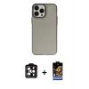 MARSİLYAN™- iPhone 14 Pro Max Kılıf Ahenk Çizgi Prime - Siyah Buffer Hayalet Cam Ekran Koruyucu + PVD Metal Kamera Lens - TU