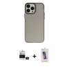 MARSİLYAN™- iPhone 14 Pro Max Kılıf Ahenk Çizgi Prime - Siyah Joko 5D Cam + Derin Mor Bilvis Titan Kamera Lens