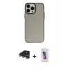 MARSİLYAN™- iPhone 14 Pro Max Kılıf Ahenk Çizgi Prime - Siyah Joko 5D Cam + Raze Metal Kamera Lens - GS