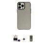 MARSİLYAN™- iPhone 14 Pro Max Kılıf Ahenk Çizgi Prime - Siyah Joko Magic 5D Hayalet Cam + Bilvis Titan Kamera Lens - DNMR