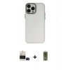 MARSİLYAN™- iPhone 14 Pro Max Kılıf Ahenk Çizgi Prime - Siyah Joko Magic 5D Hayalet Cam + Bilvis Titan Kamera Lens - SH