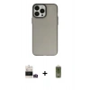 MARSİLYAN™- iPhone 14 Pro Max Kılıf Ahenk Çizgi Prime - Siyah Joko Magic 5D Hayalet Cam + Bilvis Titan Kamera Lens - GD