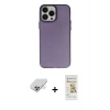 MARSİLYAN™- iPhone 14 Pro Max Kılıf Ahenk Çizgi Prime - Siyah Mat Seramik Nano Ekran Koruyucu + Band Metal Kamera Lens - GD