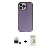MARSİLYAN™- iPhone 14 Pro Max Kılıf Ahenk Çizgi Prime - Siyah Mat Seramik Nano Ekran Koruyucu + Bilvis Titan Kamera Lens - DNMR