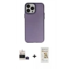 MARSİLYAN™- iPhone 14 Pro Max Kılıf Ahenk Çizgi Prime - Siyah Mat Seramik Nano Ekran Koruyucu + Bilvis Titan Kamera Lens - SH