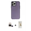 MARSİLYAN™- iPhone 14 Pro Max Kılıf Ahenk Çizgi Prime - Siyah Mat Seramik Nano Ekran Koruyucu + Bilvis Titan Kamera Lens - SH
