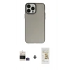 MARSİLYAN™- iPhone 14 Pro Max Kılıf Ahenk Çizgi Prime - Siyah Mat Seramik Nano Ekran Koruyucu + Bilvis Titan Kamera Lens - GS