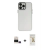MARSİLYAN™- iPhone 14 Pro Max Kılıf Ahenk Çizgi Prime - Siyah Mat Seramik Nano Ekran Koruyucu + Bilvis Titan Kamera Lens - GD