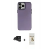 MARSİLYAN™- iPhone 14 Pro Max Kılıf Ahenk Çizgi Prime - Siyah Mat Seramik Nano Ekran Koruyucu + Raze Metal Kamera Lens - GS