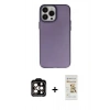 MARSİLYAN™- iPhone 14 Pro Max Kılıf Ahenk Çizgi Prime - Siyah Mat Seramik Nano Ekran Koruyucu + PVD Metal Kamera Lens - TU