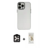 MARSİLYAN™- iPhone 14 Pro Max Kılıf Ahenk Çizgi Prime - Siyah Mat Seramik Nano Ekran Koruyucu + PVD Metal Kamera Lens - TU