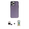 MARSİLYAN™- iPhone 14 Pro Max Kılıf Ahenk Çizgi Prime - Siyah Polymer Nano Ekran Koruyucu + Bilvis Titan Kamera Lens - DNMR