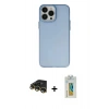 MARSİLYAN™- iPhone 14 Pro Max Kılıf Ahenk Çizgi Prime - Siyah Polymer Nano Ekran Koruyucu + Gold Raze Metal Kamera Lens