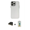 MARSİLYAN™- iPhone 14 Pro Max Kılıf Ahenk Çizgi Prime - Siyah Polymer Nano Ekran Koruyucu + Gold Raze Metal Kamera Lens