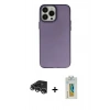 MARSİLYAN™- iPhone 14 Pro Max Kılıf Ahenk Çizgi Prime - Siyah Polymer Nano Ekran Koruyucu + Raze Metal Kamera Lens - GS