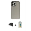 MARSİLYAN™- iPhone 14 Pro Max Kılıf Ahenk Çizgi Prime - Siyah Polymer Nano Ekran Koruyucu + Raze Metal Kamera Lens - GS