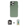 MARSİLYAN™- iPhone 14 Pro Max Kılıf Ahenk Çizgi Prime - Siyah Polymer Nano Ekran Koruyucu + PVD Metal Kamera Lens - TU
