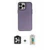 MARSİLYAN™- iPhone 14 Pro Max Kılıf Ahenk Çizgi Prime - Siyah Polymer Nano Ekran Koruyucu + PVD Metal Kamera Lens - TU