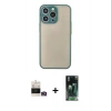 MARSİLYAN™- iPhone 14 Pro Max Kılıf Ahenk Çizgi Serisi - Şeffaf 360 Full Body Arka Koruyucu + Bilvis Titan Kamera Lens - GD