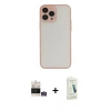 MARSİLYAN™- iPhone 14 Pro Max Kılıf Ahenk Çizgi Serisi - Şeffaf Pasifik Cam Ekran Koruyucu + Bilvis Titan Kamera Lens - GS