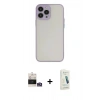 MARSİLYAN™- iPhone 14 Pro Max Kılıf Ahenk Çizgi Serisi - Şeffaf Pasifik Cam Ekran Koruyucu + Bilvis Titan Kamera Lens - GS