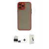MARSİLYAN™- iPhone 14 Pro Max Kılıf Ahenk Çizgi Serisi - Şeffaf Pasifik Cam Ekran Koruyucu + Bilvis Titan Kamera Lens - GS