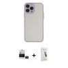MARSİLYAN™- iPhone 14 Pro Max Kılıf Ahenk Çizgi Serisi - Şeffaf Pasifik Cam Ekran Koruyucu + Bilvis Titan Kamera Lens - DNMR