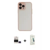 MARSİLYAN™- iPhone 14 Pro Max Kılıf Ahenk Çizgi Serisi - Şeffaf Pasifik Cam Ekran Koruyucu + Bilvis Titan Kamera Lens - DNMR