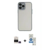 MARSİLYAN™- iPhone 14 Pro Max Kılıf Ahenk Çizgi Serisi - Şeffaf Royal Nano Ekran Koruyucu + Bilvis Titan Kamera Lens - GS