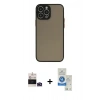 MARSİLYAN™- iPhone 14 Pro Max Kılıf Ahenk Çizgi Serisi - Şeffaf Royal Nano Ekran Koruyucu + Bilvis Titan Kamera Lens - DNMR