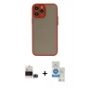 MARSİLYAN™- iPhone 14 Pro Max Kılıf Ahenk Çizgi Serisi - Şeffaf Royal Nano Ekran Koruyucu + Bilvis Titan Kamera Lens - DNMR