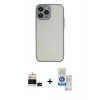 MARSİLYAN™- iPhone 14 Pro Max Kılıf Ahenk Çizgi Serisi - Şeffaf Royal Nano Ekran Koruyucu + Bilvis Titan Kamera Lens - DNMR