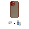 MARSİLYAN™- iPhone 14 Pro Max Kılıf Ahenk Çizgi Serisi - Şeffaf Royal Nano Ekran Koruyucu + Gold Band Metal Kamera Lens
