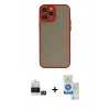 MARSİLYAN™- iPhone 14 Pro Max Kılıf Ahenk Çizgi Serisi - Şeffaf Royal Nano Ekran Koruyucu + Gold Bilvis Titan Kamera Lens