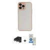 MARSİLYAN™- iPhone 14 Pro Max Kılıf Ahenk Çizgi Serisi - Şeffaf Royal Nano Ekran Koruyucu + Raze Metal Kamera Lens - GS